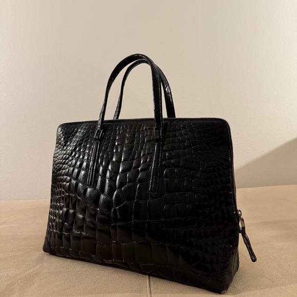 RARE Vintage Gucci (Tom Ford Era) Croco Top Handle Brief - Picture 1 of 15